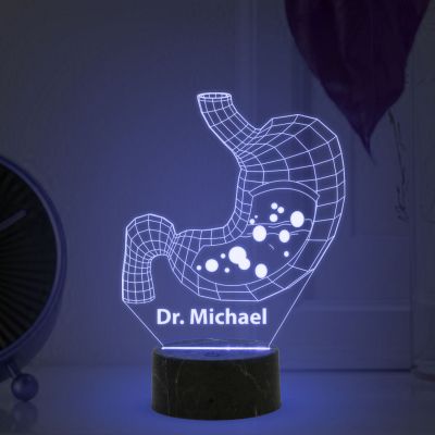 Customized with Name 3D Illusion Stomach Led Lamp Gift for Gastroenterologist Doctor